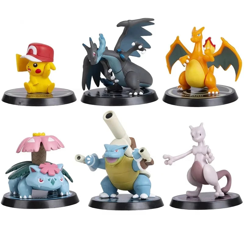 6 Piece Pokémon Pikachu Charizard Blastoise Figure Set