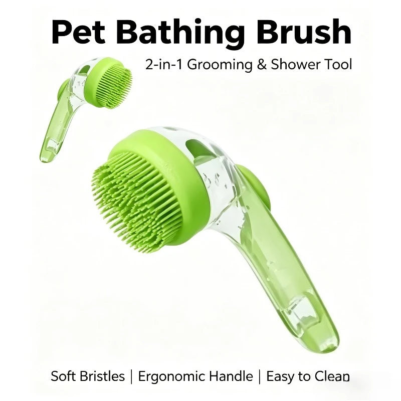 Pet Bath Massage Brush for Dogs & Cats – Soft Silicone Grooming Tool