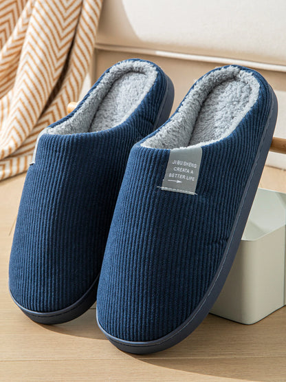 Women's Plush Indoor Slippers – Thick Sole Non-Slip Warm Winter