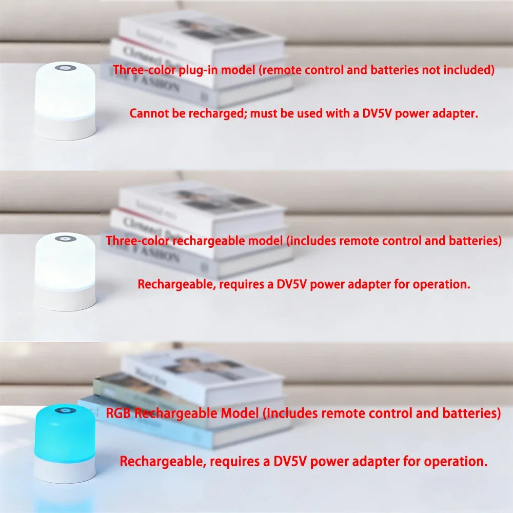 LED Night Light Dimmable Touch Lamp – Rechargeable Bedside