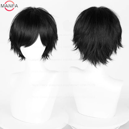 Short Straight Anime Cosplay Wig 30cm Multi-Color Unisex
