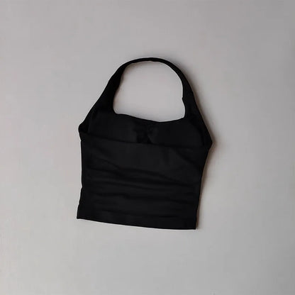 Women's Halter Neck High Support Sports Bra – Backless Yoga Top
