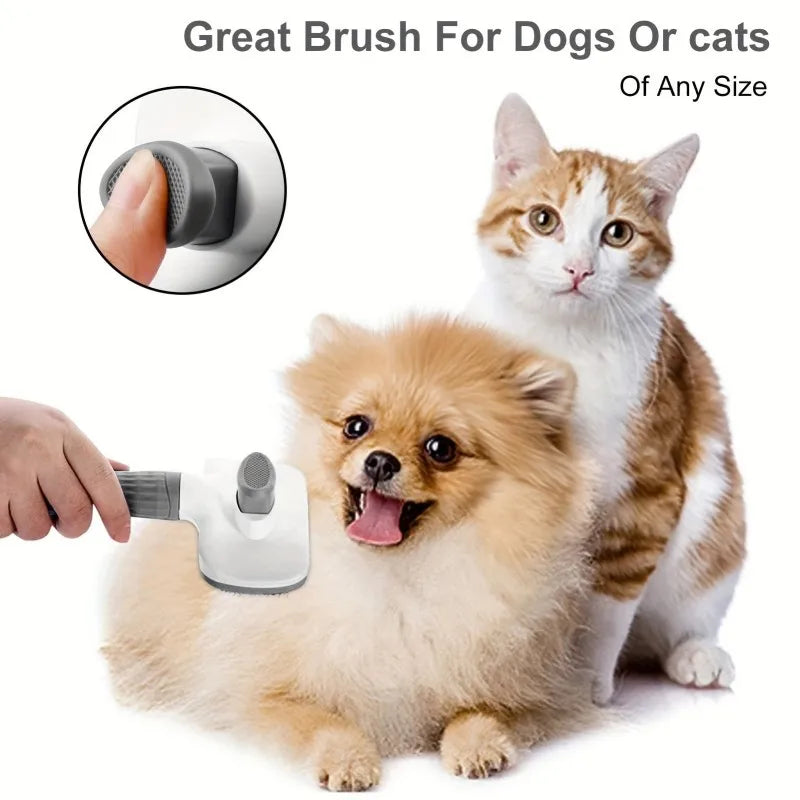 Self-Cleaning Pet Slicker Brush for Dogs & Cats – Detangling & Massage