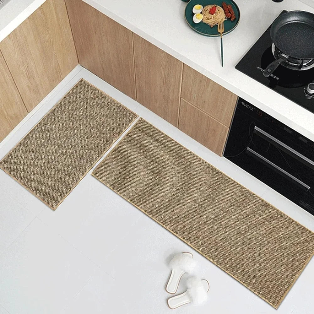 Washable Non Slip Faux Sisal Kitchen Runner Rug
