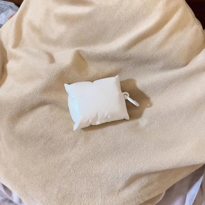 Pillow AirPods Case Soft Silicone with Carabiner Clip