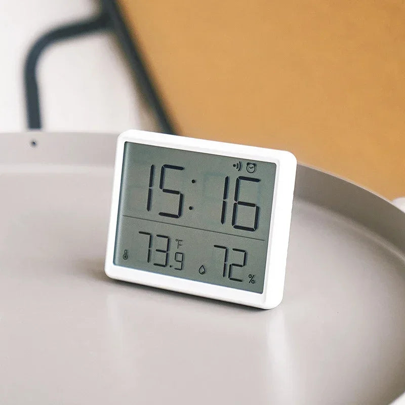 Ultra-Thin LCD Alarm Clock with Temperature & Humidity Display