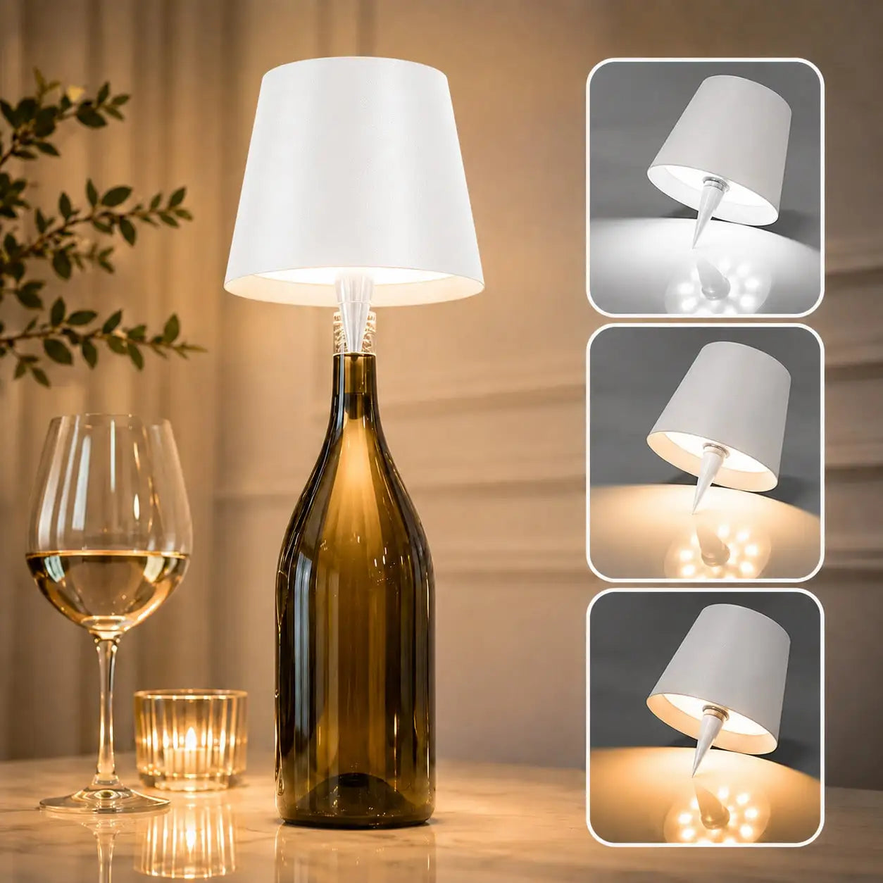 Wine Bottle Lamp – Rechargeable LED Cordless Touch Dimmer
