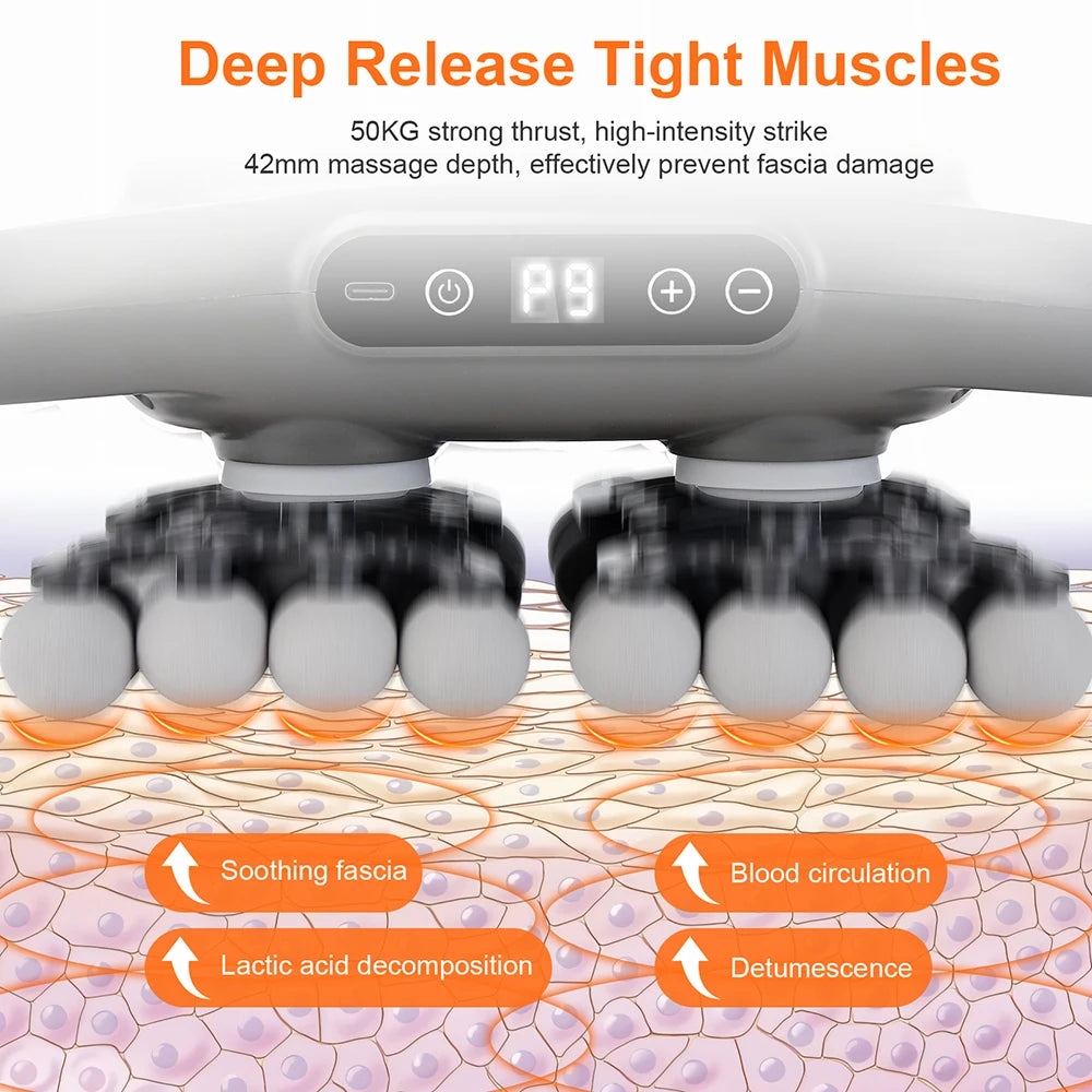 Fascia Gun Massager – Multi-Head High-Frequency Vibration