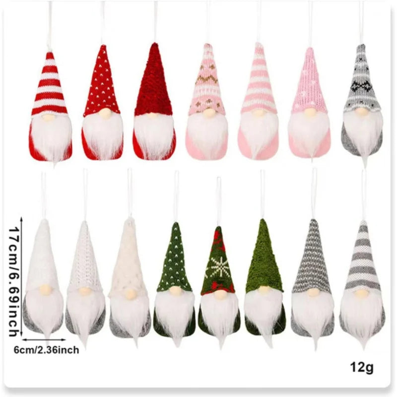 Christmas Gnome Hanging Decorations 3pcs Plush Santa Elves