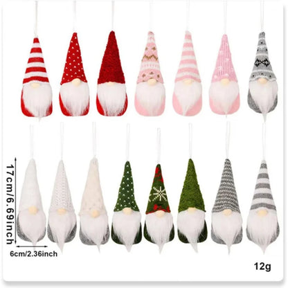 Christmas Gnome Hanging Decorations 3pcs Plush Santa Elves