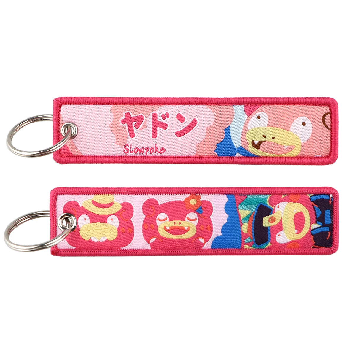 Anime Embroidered Keychain - Cute Cartoon Jet Tag Key Ring