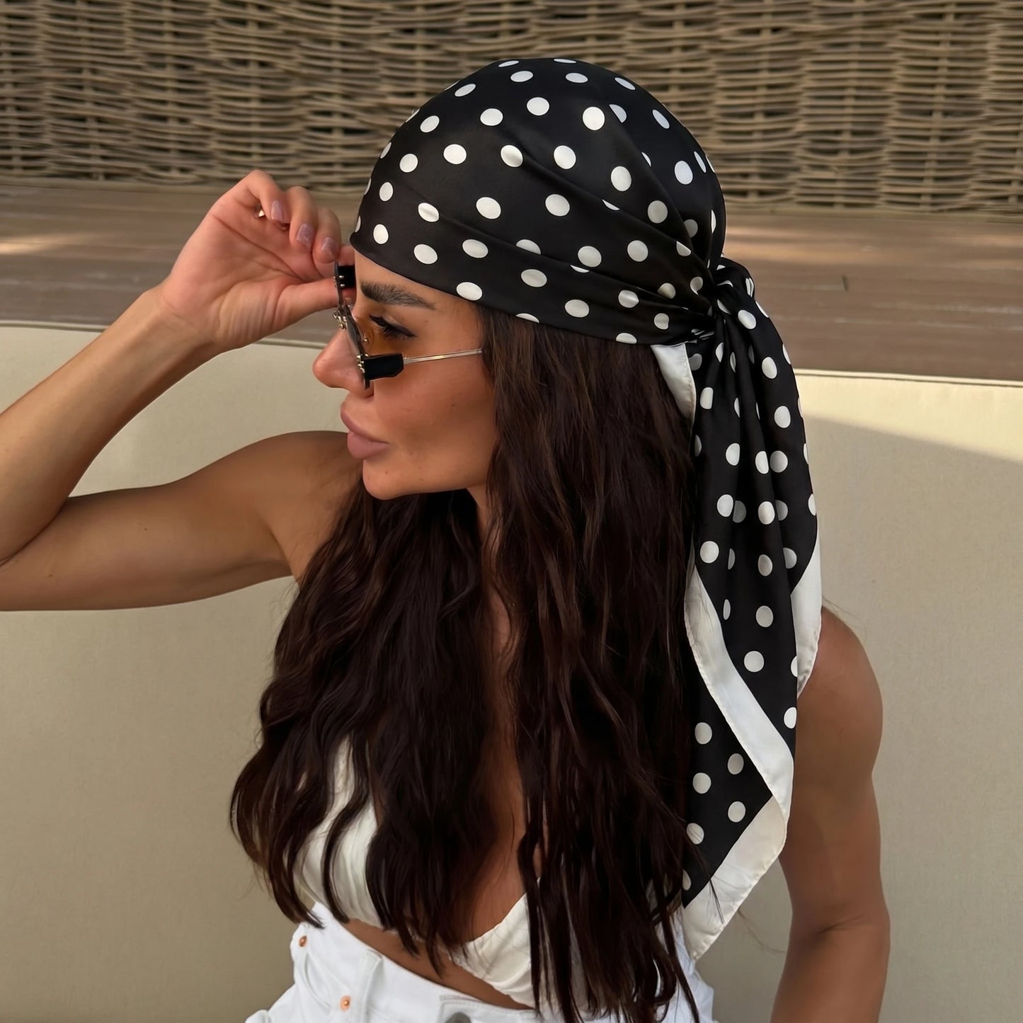 Silk Square Scarf for Women – Printed Headband & Neckerchief