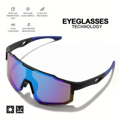 Oversized Sports Sunglasses – Wraparound Mirror Lens