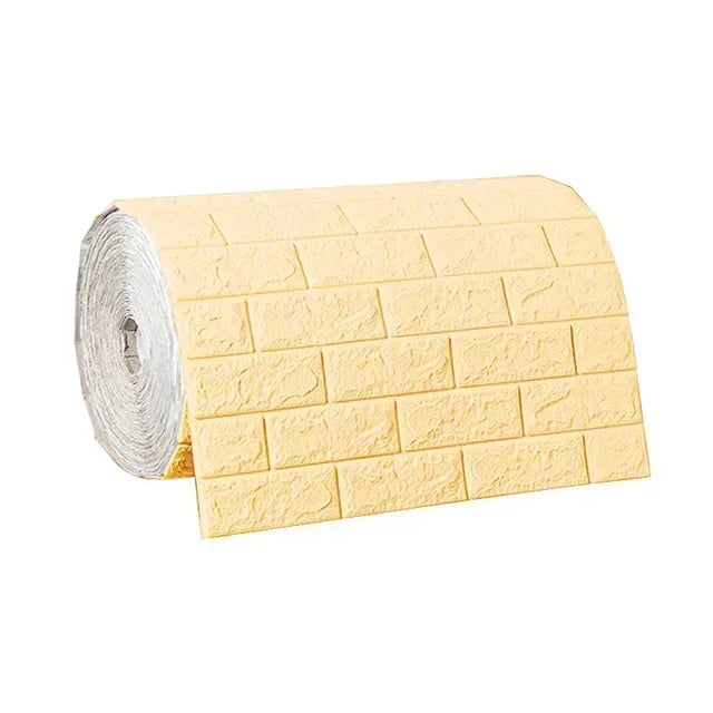 3D Self-Adhesive Foam Brick Wallpaper Roll | 27.6" Wide