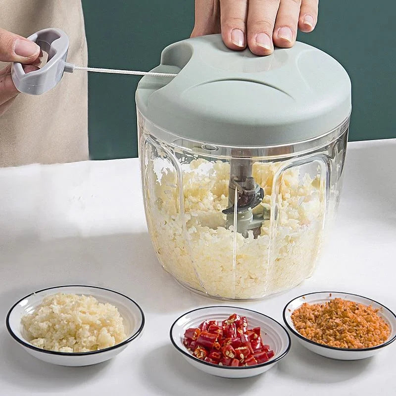 Manual Vegetable Chopper – Pull-String Food Mincer & Dicer