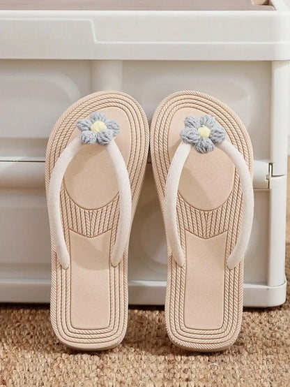 Women's Flower Thong Flip Flops Flat Open Toe Beach Sandals