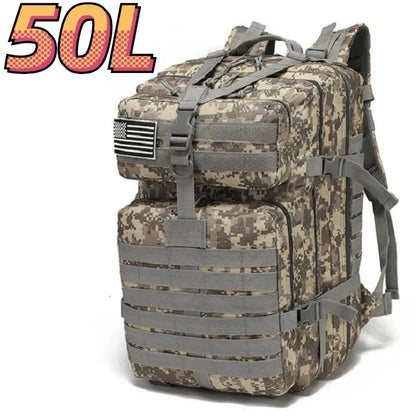 50L Tactical Backpack – 1000D Nylon Waterproof Military Rucksack for Hiking, Hunting & Outdoor