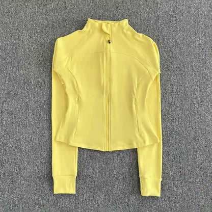 Women's Athletic Running Jacket – Slim Fit Zip-Up Sports Coat