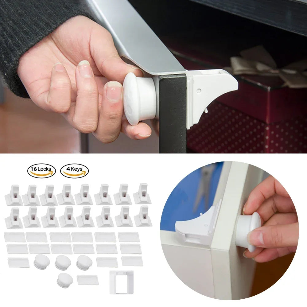 Magnetic Baby Safety Locks for Cabinets & Drawers