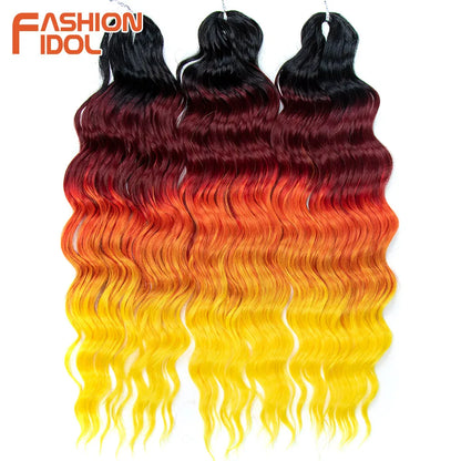 Deep Wave Braiding Hair Extensions 24 Inch – Synthetic Water Wave Crochet Hair