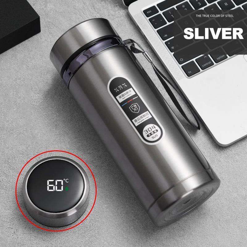 Stainless Steel Thermos Bottle with LED Temperature Display – 500ml & 1L