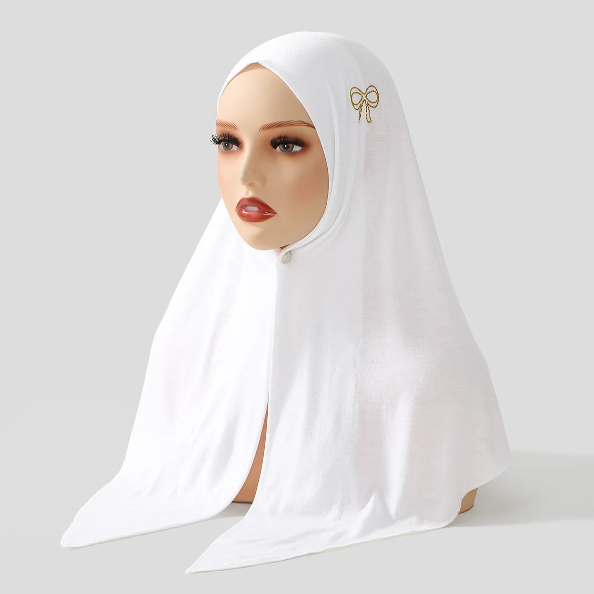 Cotton Triangle Hijab Scarf with Bow Detail – Muslim Women's Wrap