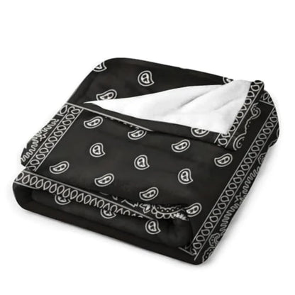 Paisley Bandana Print Throw Blanket Soft Micro Plush