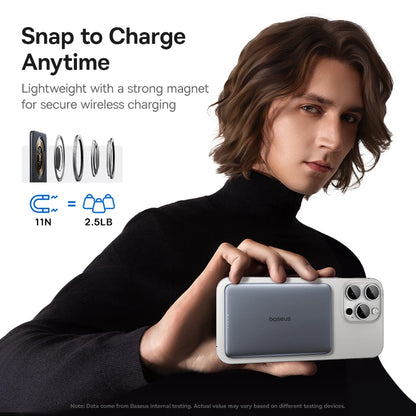 Baseus 5000mAh Slim Magnetic Power Bank – 15W Wireless & 20W Wired Charging