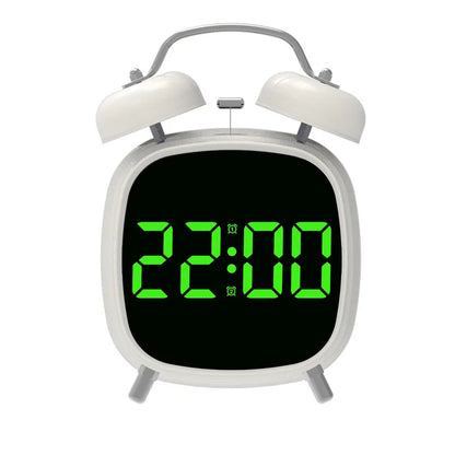 Voice Control Digital Alarm Clock – Double Bell, Super Loud, Night Mode