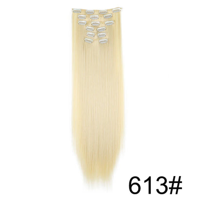 Clip-In Hair Extensions 6-Piece Set – Long Straight Synthetic Hair