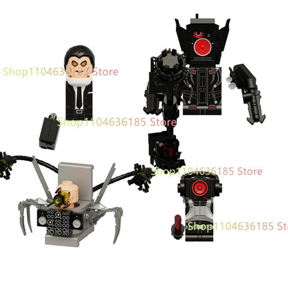 Skibidi Toilet Mini Building Block Figures – TV Man, Cameraman & More