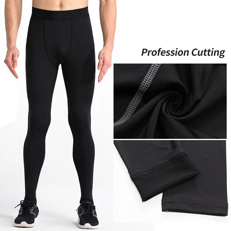 Men's Compression Leggings – Dry Fit Gym Training Tights