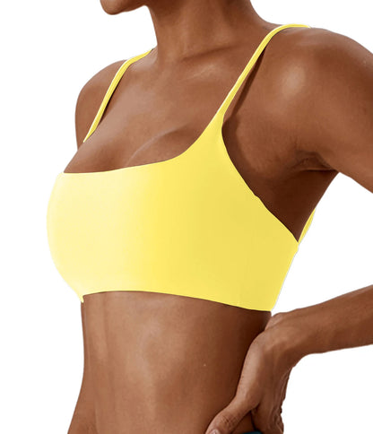Women's Sports Bra – Nylon Cross Back with Removable Pads