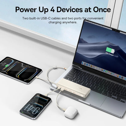 Baseus 20000mAh 100W Power Bank with Built-In Dual USB-C Cables