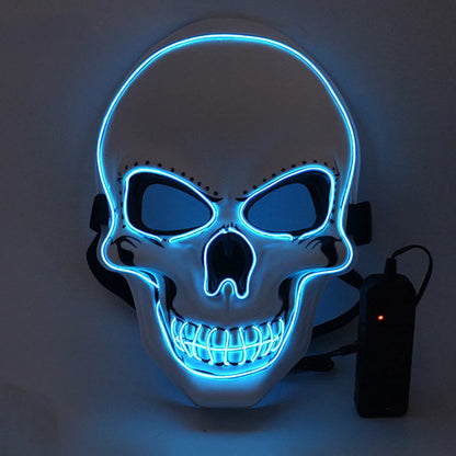 LED Skull Halloween Mask – Glowing Neon Light Cosplay Mask