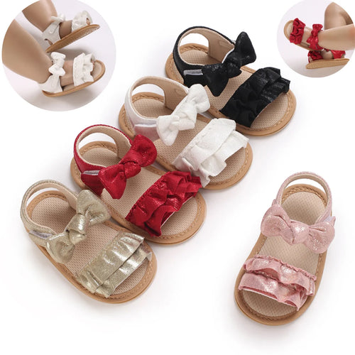 Baby Girl Sandals – Princess Ruffle Flat Shoes with Anti-Slip Rubber Sole