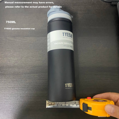 TYESO Vacuum Insulated Bottle 750ml Stainless Steel Travel Thermos