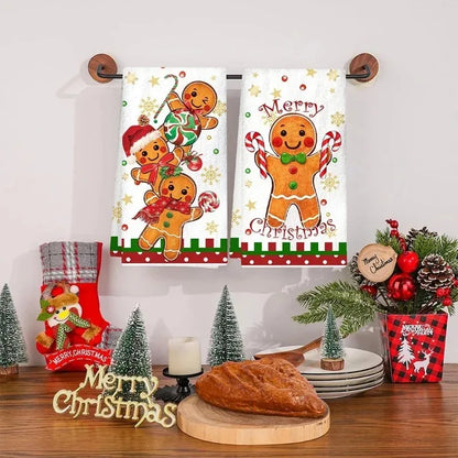 Christmas Kitchen Hand Towels Buffalo Plaid – Set of 2