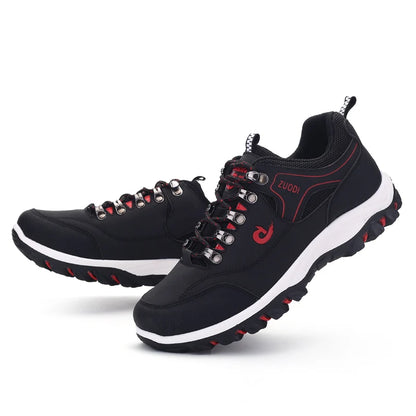 Men's Leather Casual Sneakers – Lightweight Walking Shoes