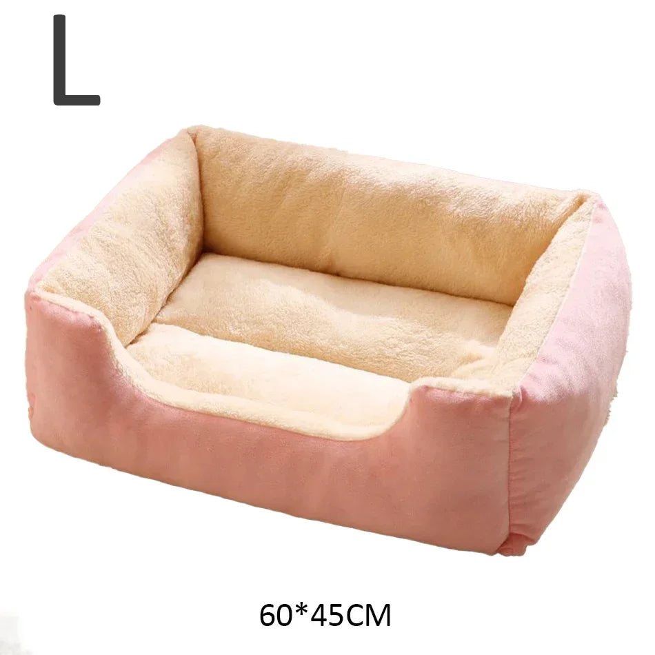 Plush Pet Sofa Bed – Soft Cushion for Dogs & Cats, S/M/L