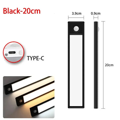 LED Motion Sensor Under Cabinet Light Bar – USB Rechargeable