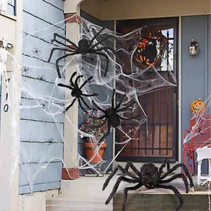 Giant Plush Black Spider Halloween Decoration – Multiple Sizes