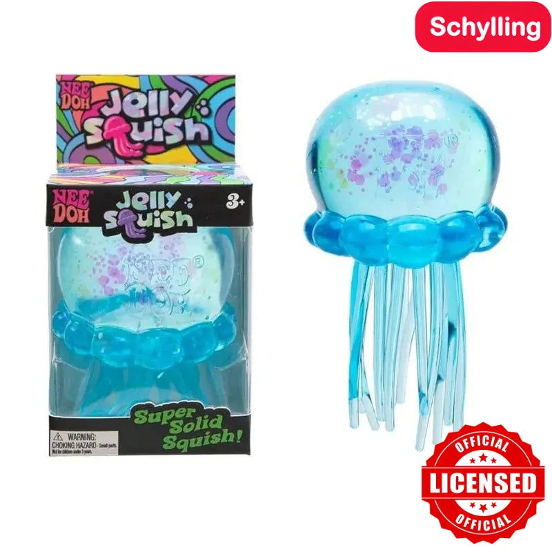 Needoh Jelly Squish Jellyfish Squishy Toy – Glitter Stress Relief Squeeze Ball