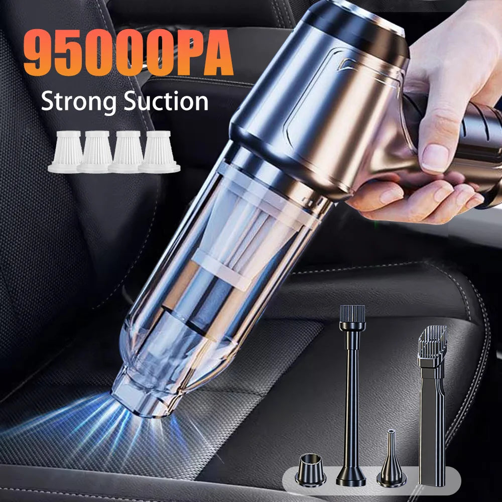 Handheld Wireless Car Vacuum Cleaner 95000Pa 2-in-1 Blower & Home Use