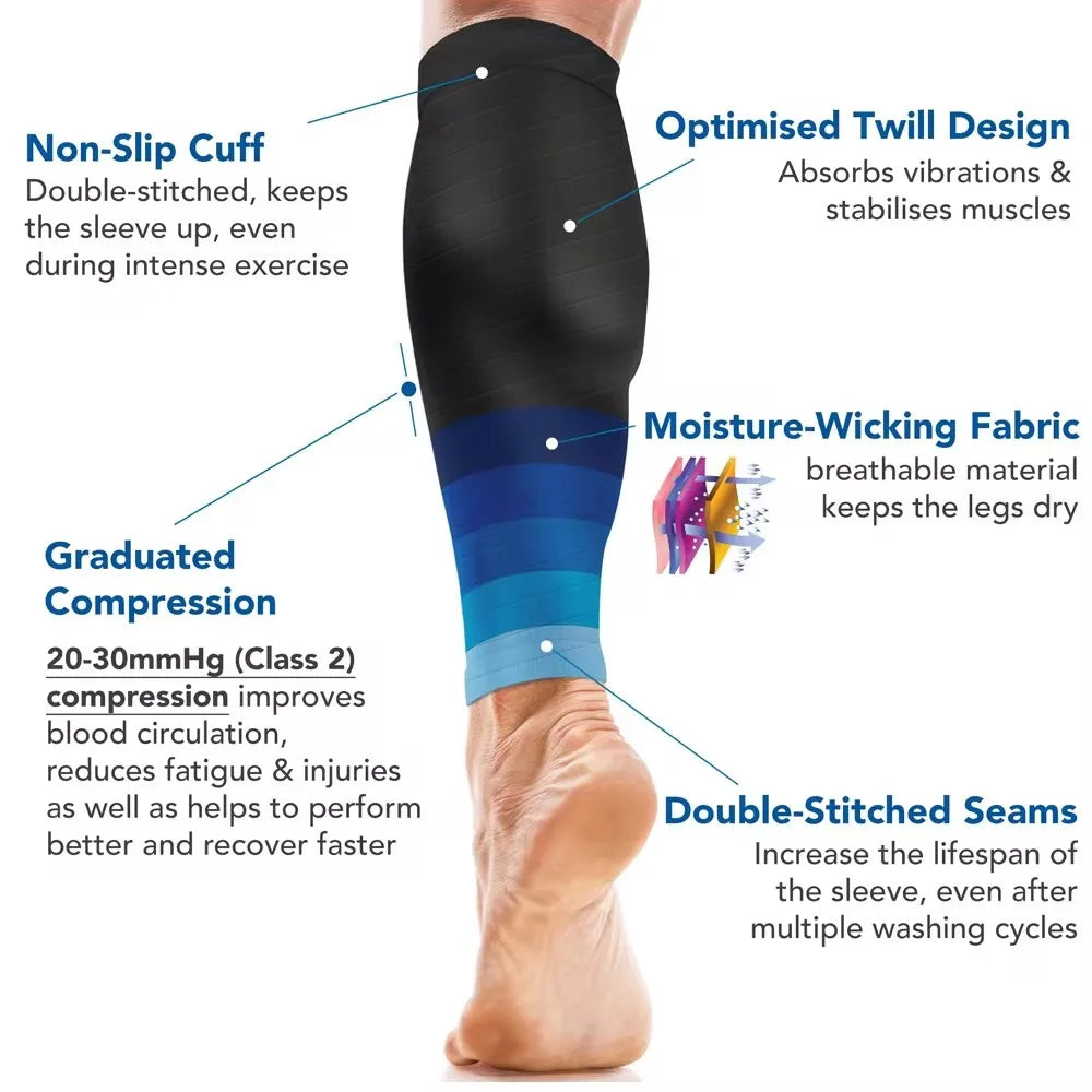 Calf Compression Sleeves 20-30mmHg – Running & Shin Splint Support