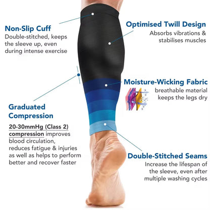 Calf Compression Sleeves 20-30mmHg – Running & Shin Splint Support