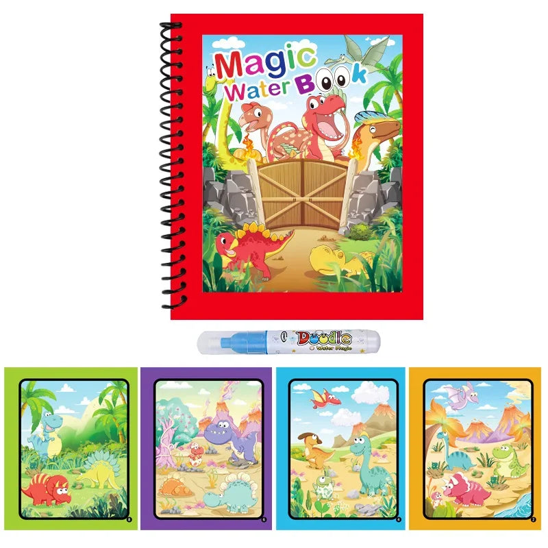 Magic Water Drawing Book for Kids with Water Pen