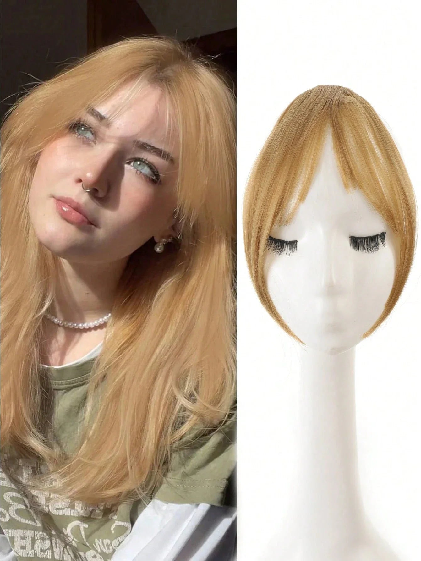Clip-In Bangs Hair Extension Middle Part Natural Seamless Synthetic