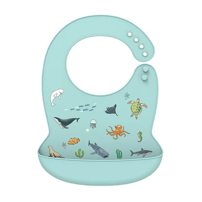 Silicone Baby Bib with Food Catcher – Waterproof & Soft