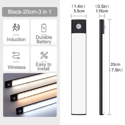 Motion Sensor LED Under Cabinet Light – USB Rechargeable Bar